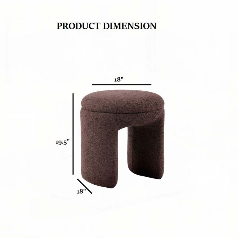 Tabouret d'appoint Teddy, Marron foncé