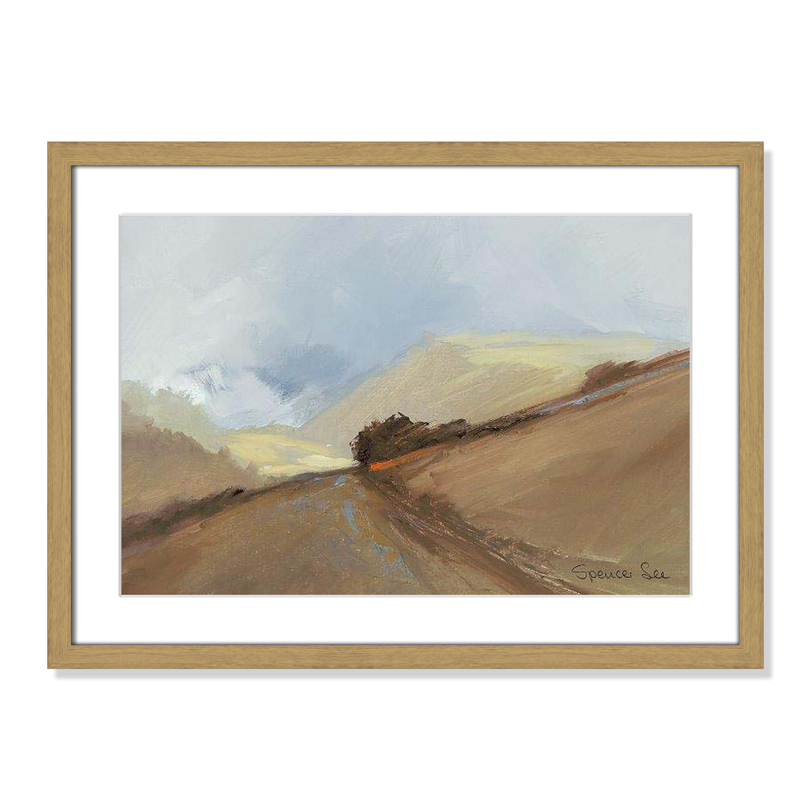 Heaven And Earth II by Spencer Lee, 17" H x 23" W x 0.75" D, Natural Framed