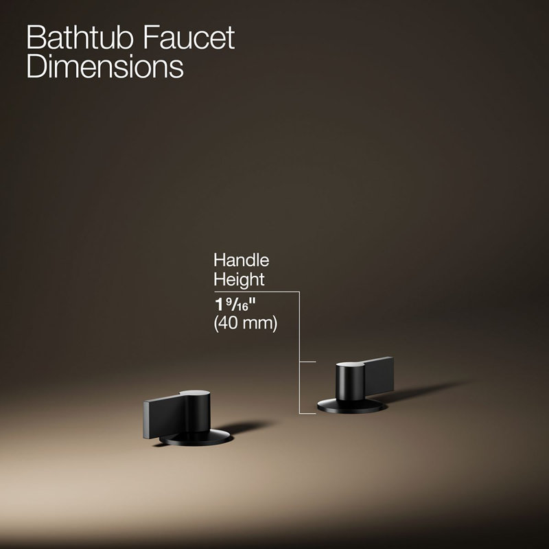 Components Deck-Mount Bath Faucet Handles With Lever Design, Matte Black