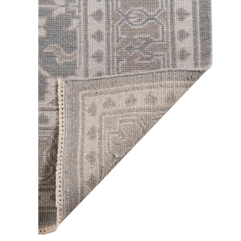 Tapis oriental gris noué à la main Westhampton, Rectangle 9 pi x 12 pi