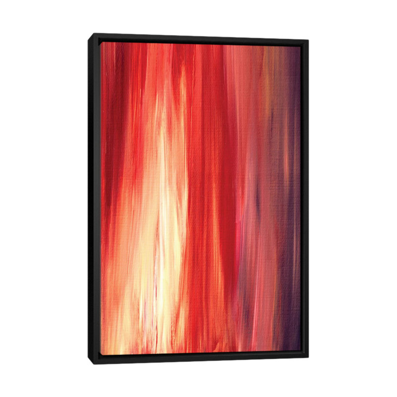 Irradiation, reproduction d'art sur toile tendue en rouge, Toile avec cadre noir, H 26 po x l 18 po x P 1,5 po, Pas de tapis