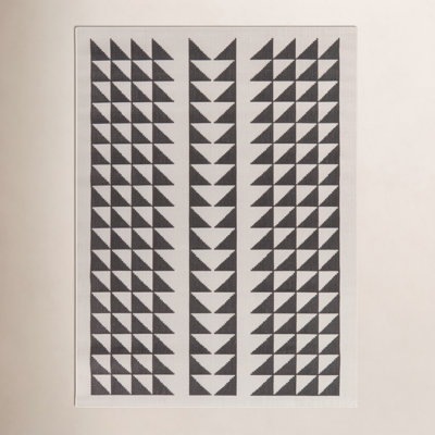 Maltby Black Cream Flatweave Geometric Rug