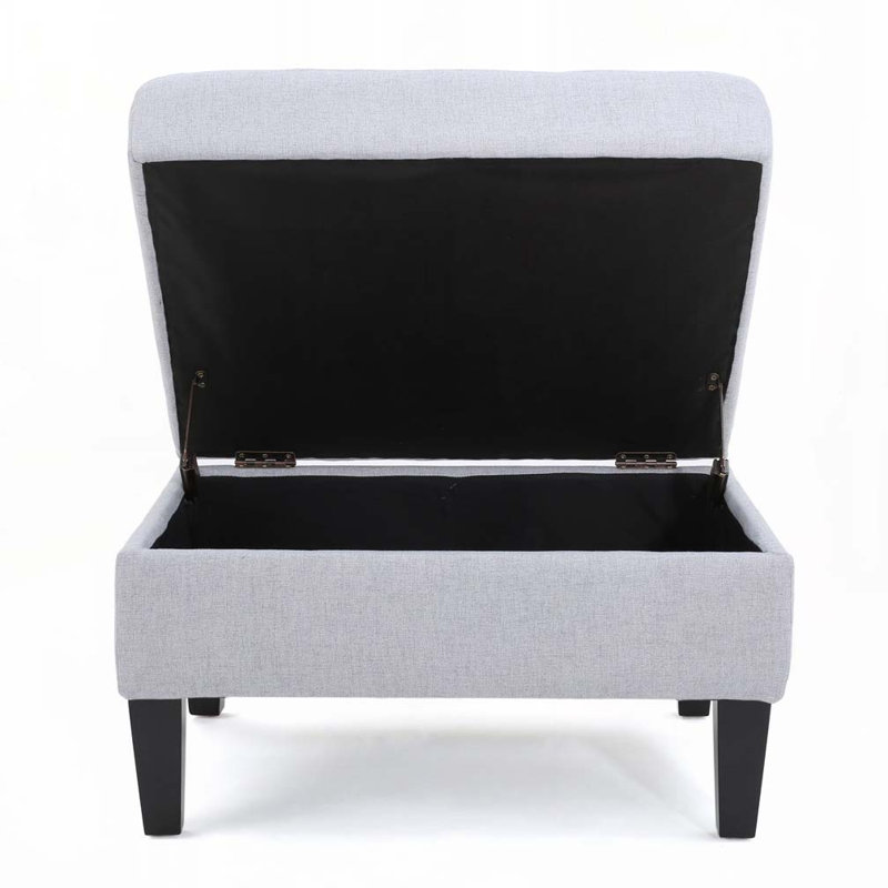 Lift Top Storage Ottoman, Light Gray