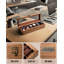 Boîte à montre pour hommes et femmes - grand couvercle en verre, boîte de rangement en bois avec 6 fentes, organisateur rétro Burlywood
