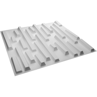 19 5/8"W X 19 5/8"H Staggered Brick Endurawall Decorative 3D Wall Panel, White, 50/PK