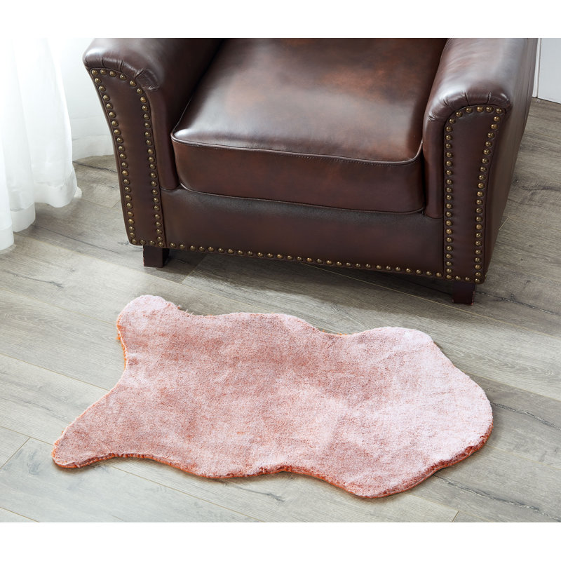 Tapis - Fausse fourrure lourde - Orange brûlé - 24 po x 36 po
