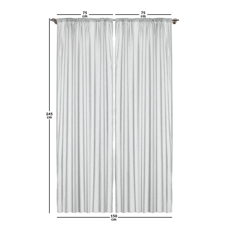 Akanni Slot Top Semi Sheer Curtains, Width 75 x Drop 245cm
