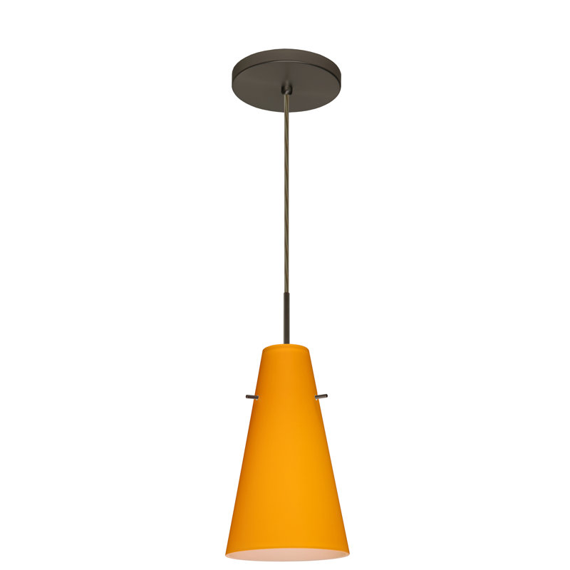 Canyon Creek 1 - Light Single Pendant, Bronze, Amber Matte, Incandescent