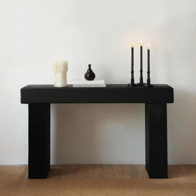 Wabi-sabi style black console table