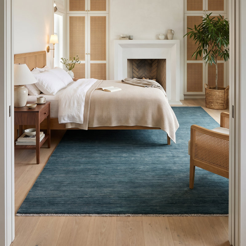 Jaipur Living Origin SAG13 Handknotted Solid Dark Blue Area Rug (10'x14'), Rectangle 1' x 12'