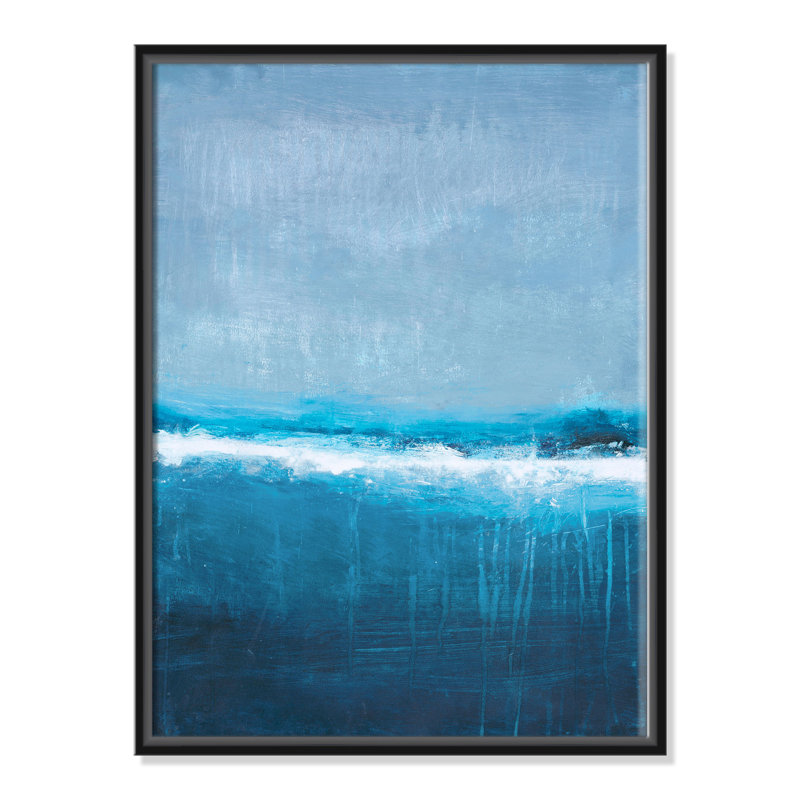 Coastal Horizon 1 - Cadre flottant, reproduction d'art sur toile, Cadre noir, H 16 po x l 12 po x P 2 po