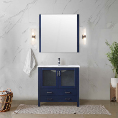 Dessus de meuble-lavabo en céramique, ensemble de robinet et miroir