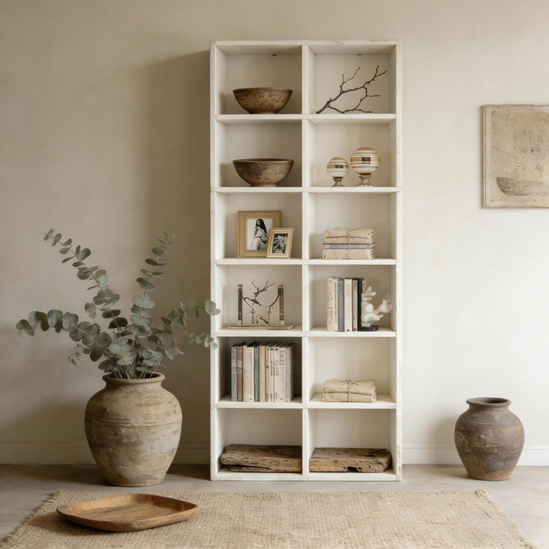 Compact 12-Cube Bookcase, Attractive Display Rack, Open Cabinet