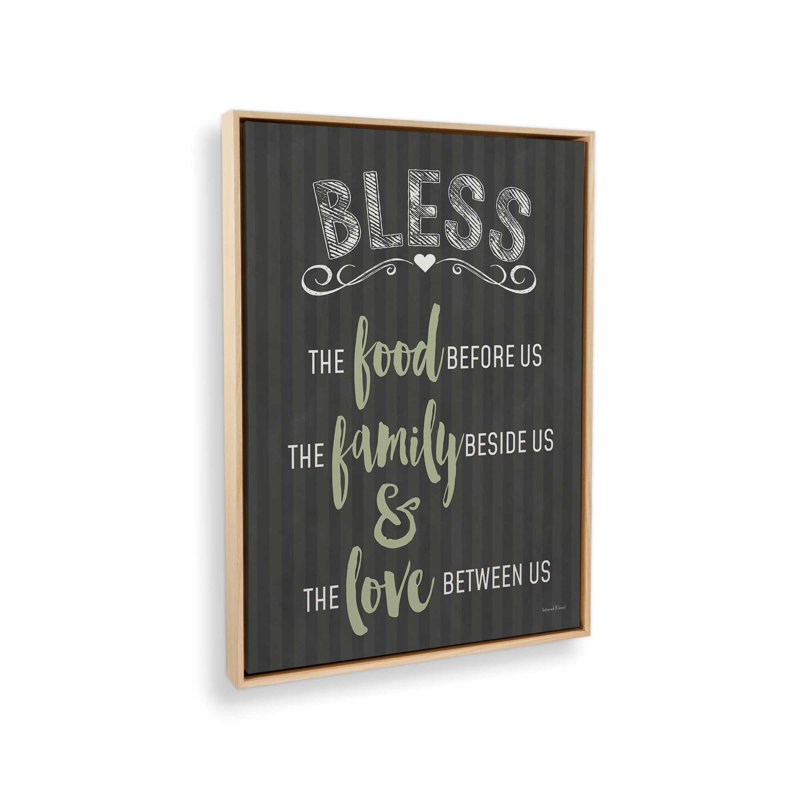 «Bless this Family» par lettrage et reproduction d'art, Toile avec cadre, Tanné, L 18 po x H 24 po