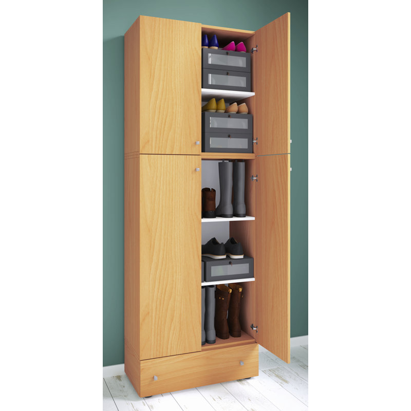 12 Pair Shoe Storage Cabinet, Beech