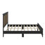 Ensemble de chambre à coucher 4 pièces, lit plateforme de ferme avec décoration en bois, table de chevet et commode avec poignée en métal-112402304-112402307