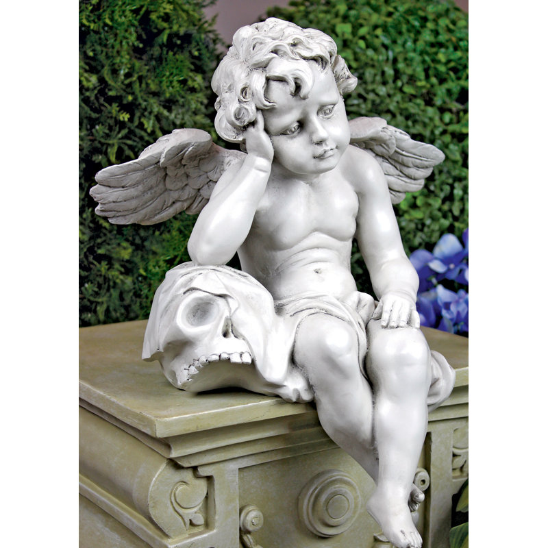 Mourning Mortality Sitting Cherub Statue