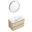 Meuble-lavabo en chêne 30 po avec lavabo en céramique et 2 tiroirs à fermeture en douceur - applique murale moderne 2-1571333335-1571333333