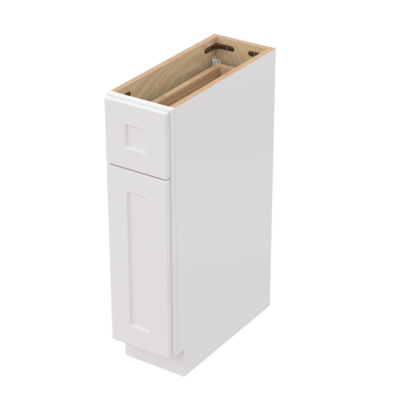 Armoire de base à une porte réglable en bois massif pour le salon, buanderie - 9 po de largeur, 34,5 po de hauteur, 24 po de profondeur