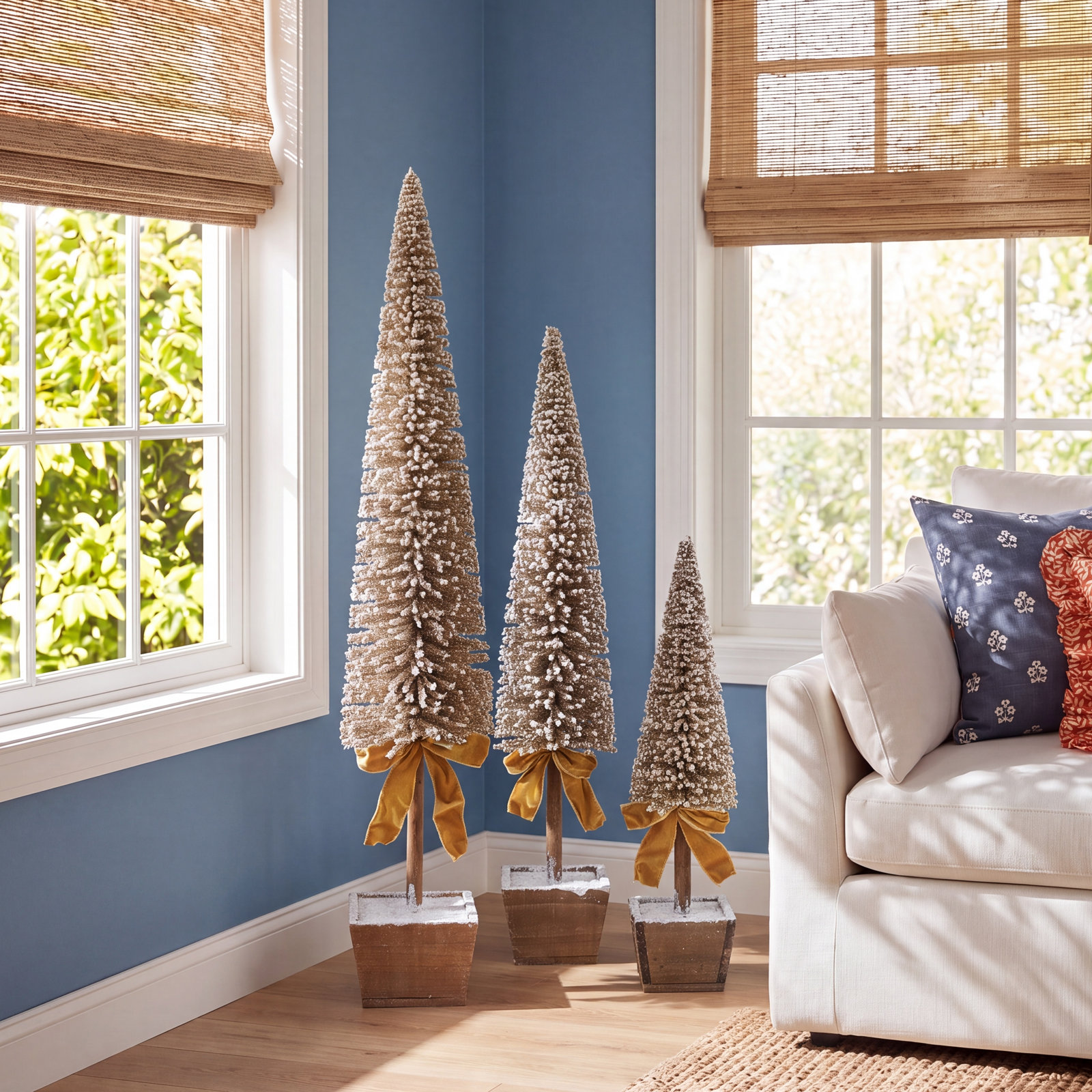 Habeel 3-Piece Bottlebrush Tabletop Tree Set