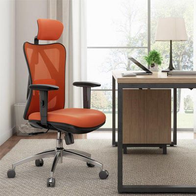  Chaise de bureau ergonomique en filet avec support lombaire réglable et accoudoirs rembourrés pour 300 lb