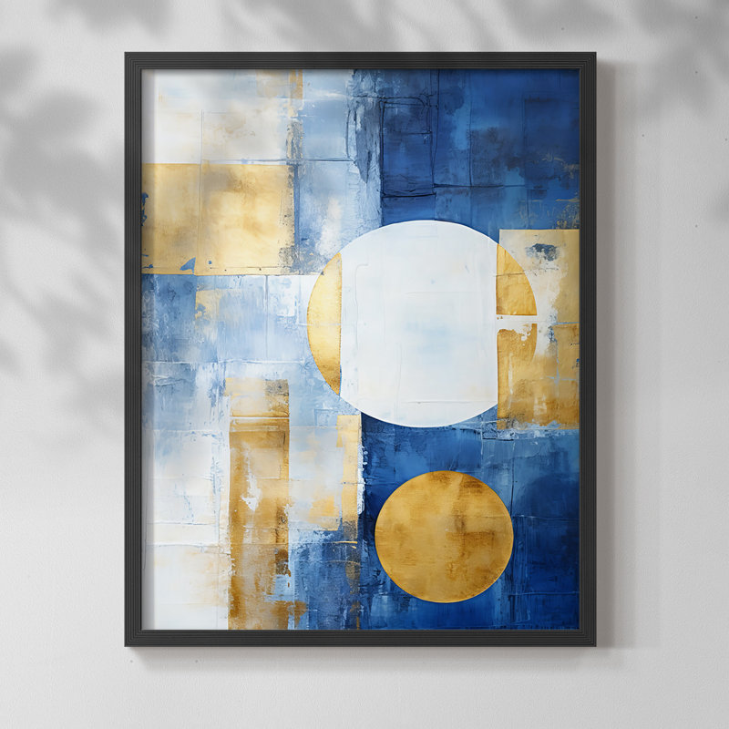Série ABSTRACT dxviii - reproduction encadrée de qualité supérieure - prête à être accrochée - aucun clou requis, Noir
