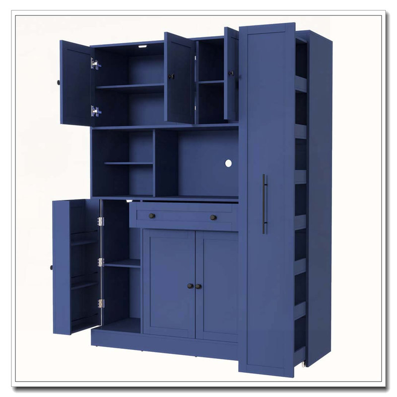 Armoire de cuisine sur pied Traditional, Bleu