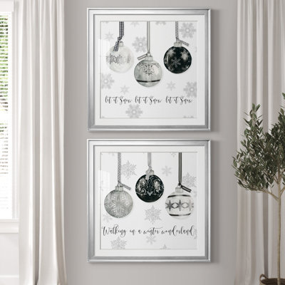 «Let It Snow Ornaments», ensemble de 2 reproductions d'art