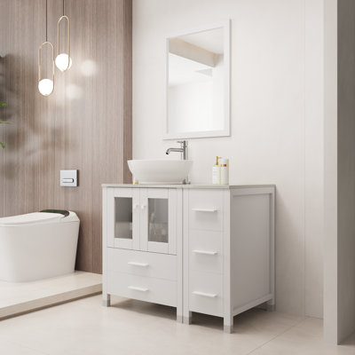 Ensemble de meuble-lavabo simple 36 po avec miroir Wellbrock