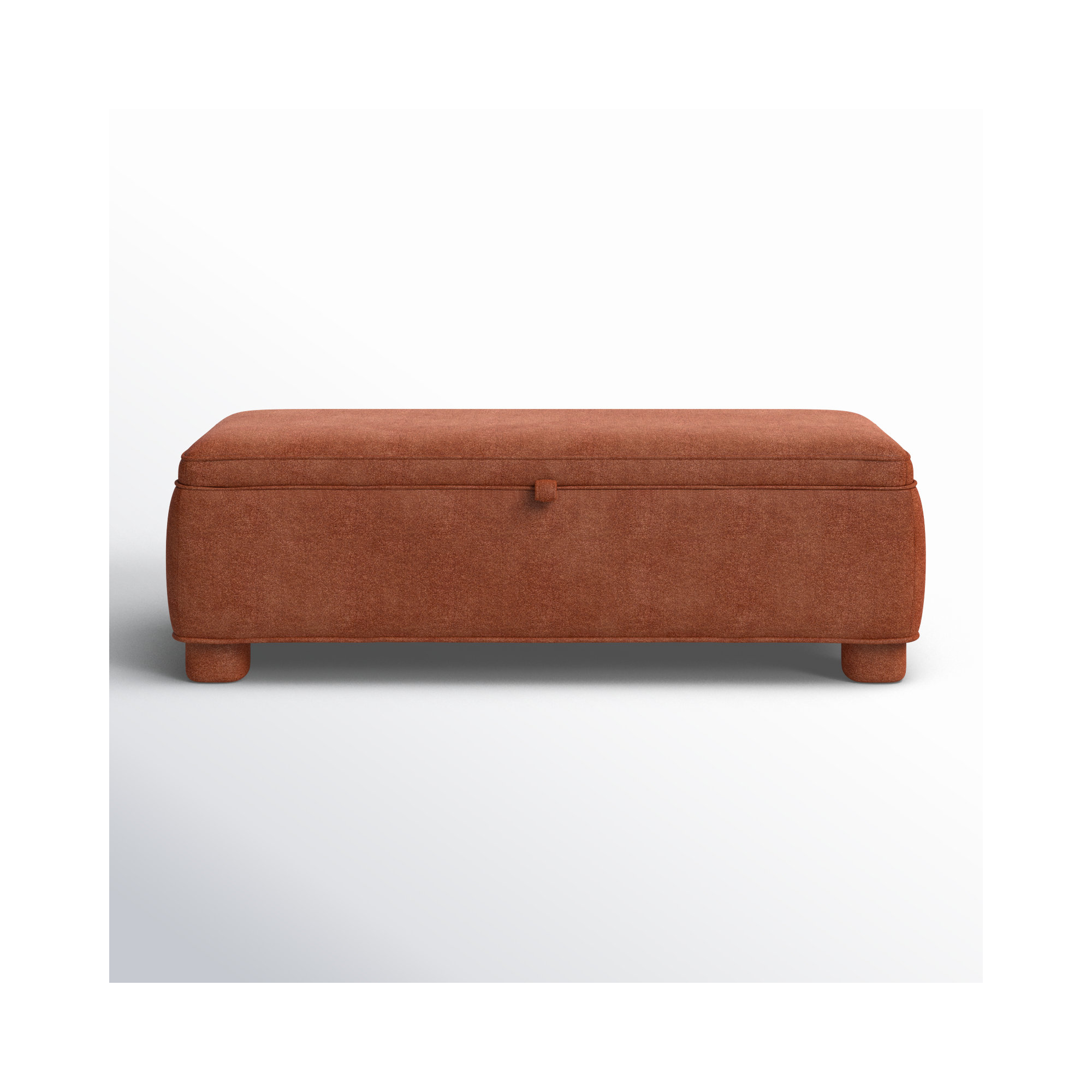 Grant Upholstery Flip Top Storage Bench, Deep Orange Tweed