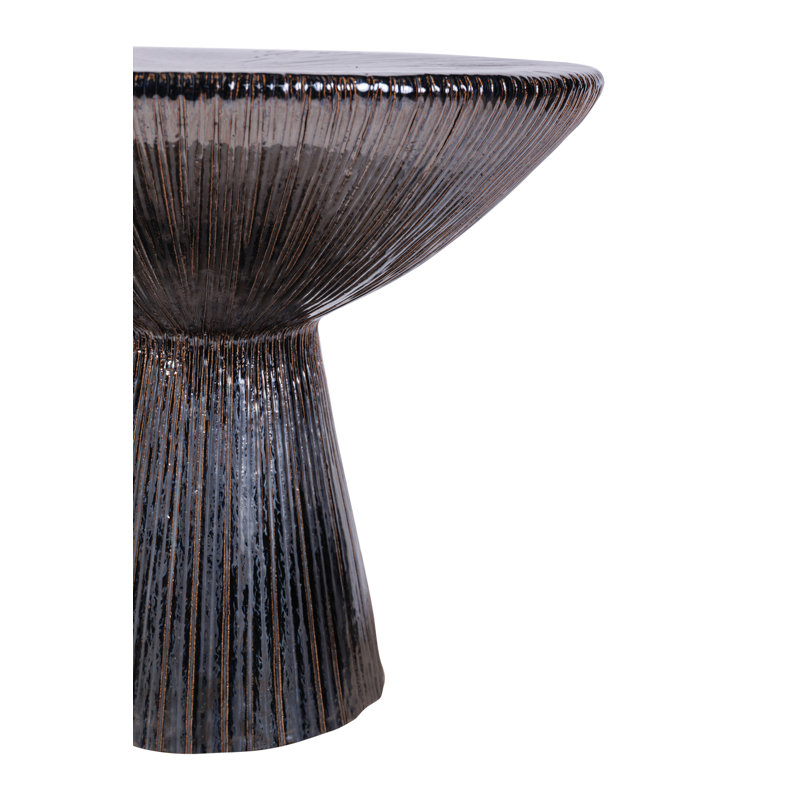 Sunburst Outdoor Round Side Table, Smoke Semi Gloss