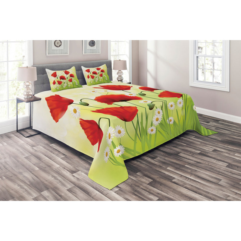 Poppy Farmhouse / Country Polyester Coverlet
