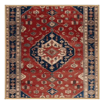 Machine Washable Persian Brown Area Rug