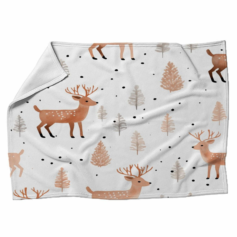 Machine Printed Throw Blanket, 68" W x 80" L