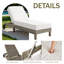 Chaise longue d'extérieur en osier de patio avec 5 dossiers réglables et roulettes (ensemble de 4)
