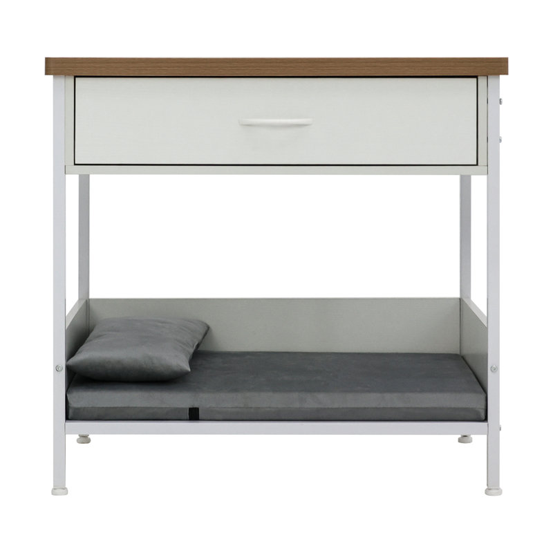 3-In-1 Pet Bed Nightstand – Modern End Table With Hidden Storage & Metal Frame, Waterproof MDF Side Table For Small-Medium Dogs & Cats Up To 45 Lbs, Espresso