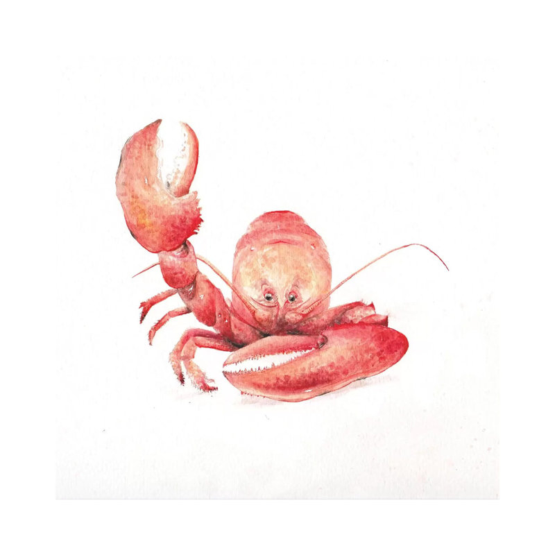 Lobster by Wandering Laur - Wrapped Canvas Painting, 45.72 cm H x 45.72 cm W x 1.91 cm D