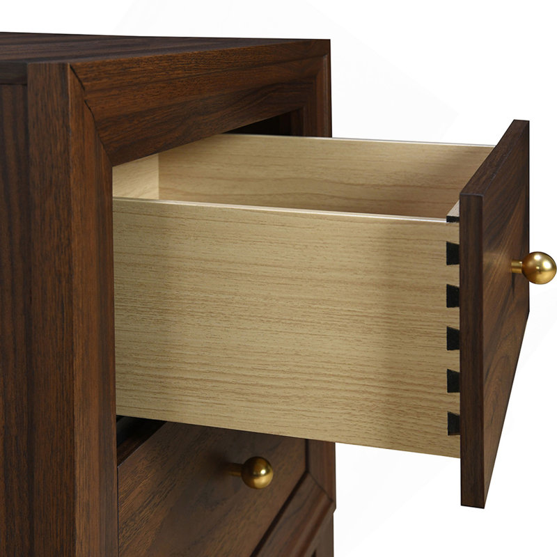 Anza Walnut 2-Drawer Nightstand Bedside Table