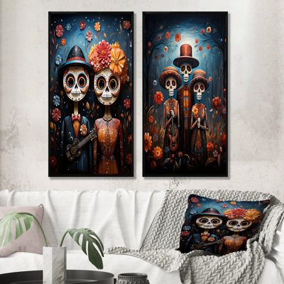 Jour d'art mexicain mexicain I - ensemble de 2 reproductions d'art sur toile
