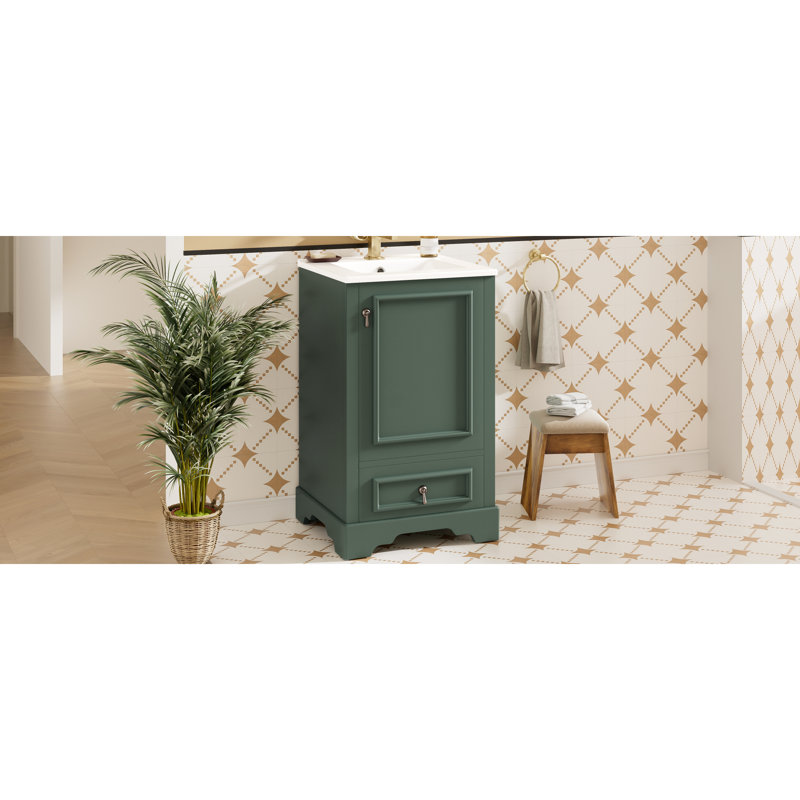 Space-saving Modern Bathroom Vanity With Durable Ceramic Sink For Efficient Storage