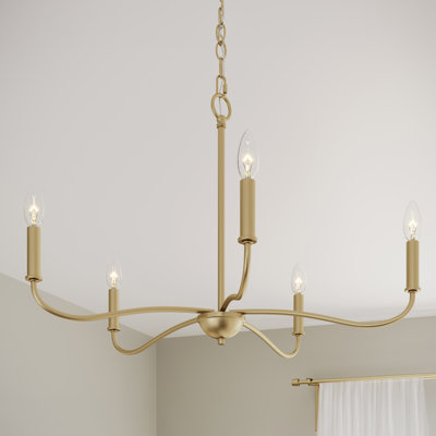 Lustre en or brossé 5 lumières Ilia