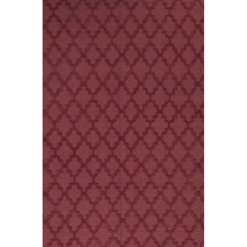 Wool Geometric Area Rug in Rust, Rectangle 5'9" x 8'9"
