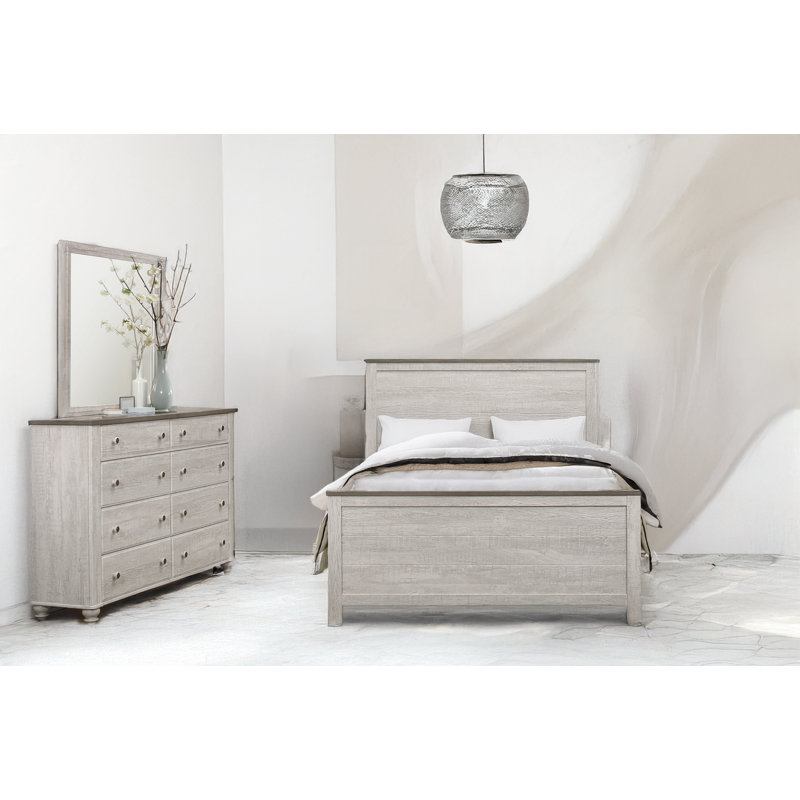 Alfreda Antique White Panel Bedroom Set