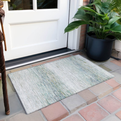Machine Washable Indoor/Outdoor Christain ACN1269 Linen Rug