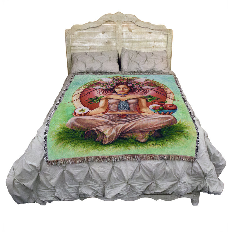 Pure Country Weavers Apple Tree FAE Fairy Blanket by Jane Starr Weils - Gift Fantasy Tapestry Throw Woven from Cotton - Made in The USA (72x54)