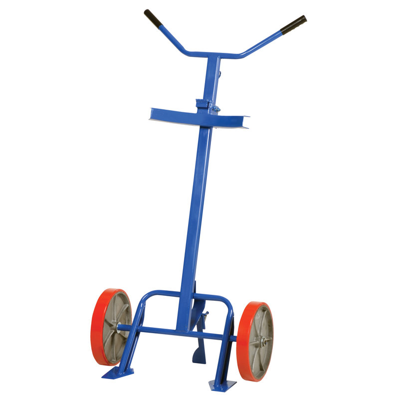 800 lb Capacity Blue Steel Drum Truck with Polyurethane Wheels