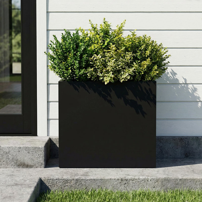 Rectangular Metal Planters for Outdoor Plants, 24" H x 24" W x 10" D