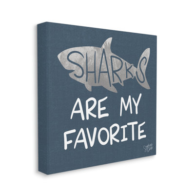 Requins excentriques qui prononcent un texte sur fond bleu maritime par Stehanie Dicks - Art textuel