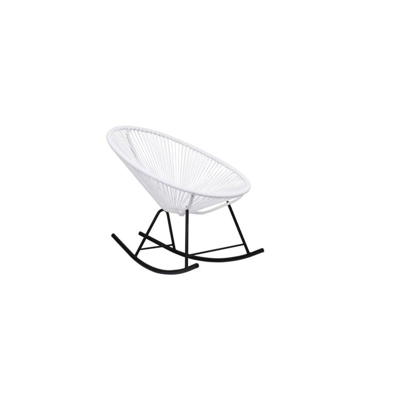 Chaise berçante d'extérieur en métal, Blanc