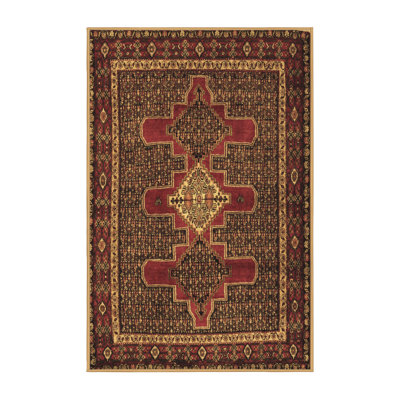 Tapis oriental brun / rouge tissé à la machine
